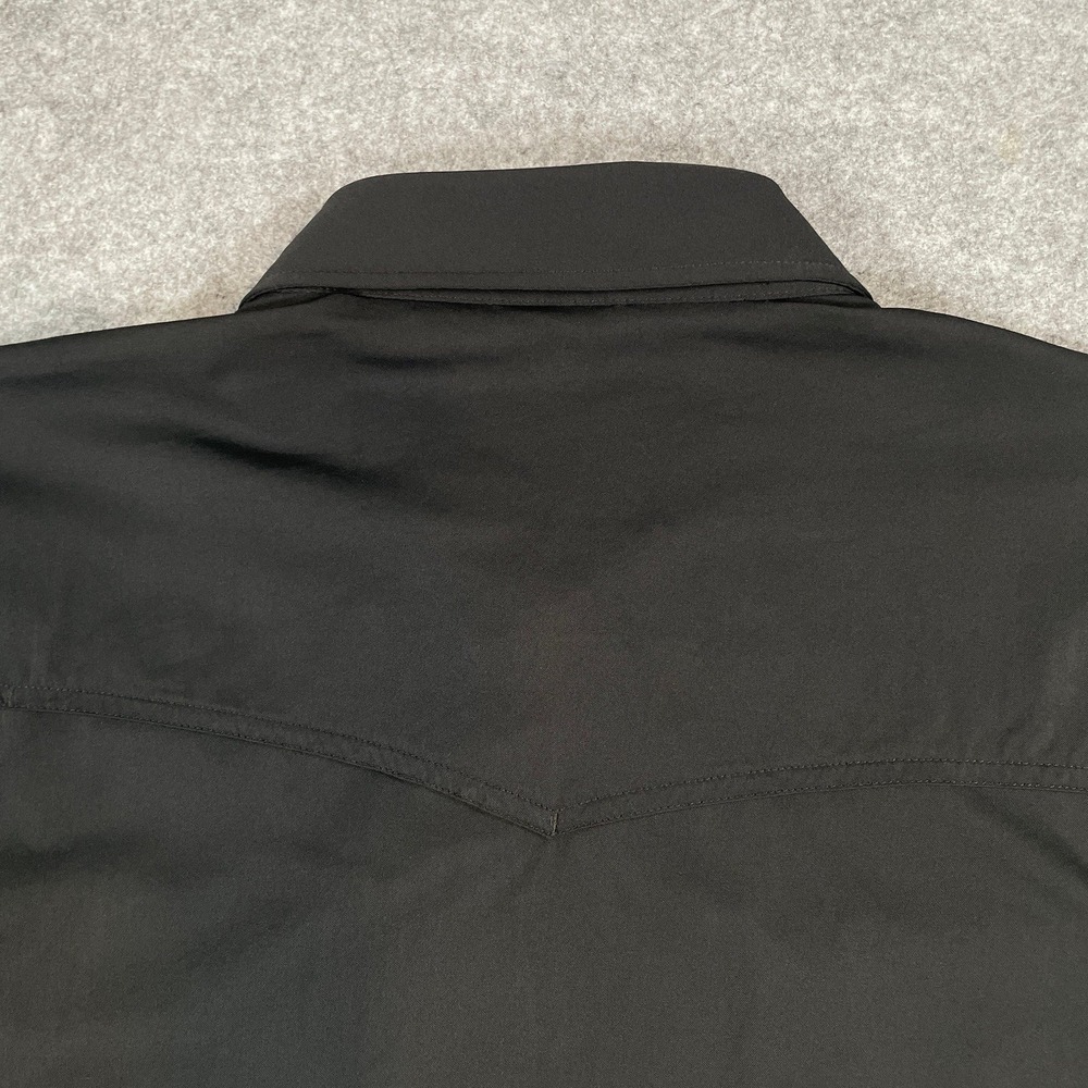 Poncho Mens Button Down Shirt XL Black Long Sleeve Regular Fit - Picture 3 of 12